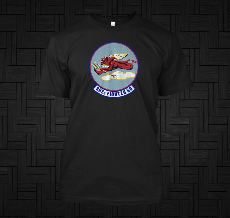 302d Fighter Squadron Black T-Shirt