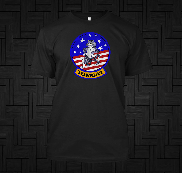 Tomcat Vintage Insignia US Flag Black T-Shirt
