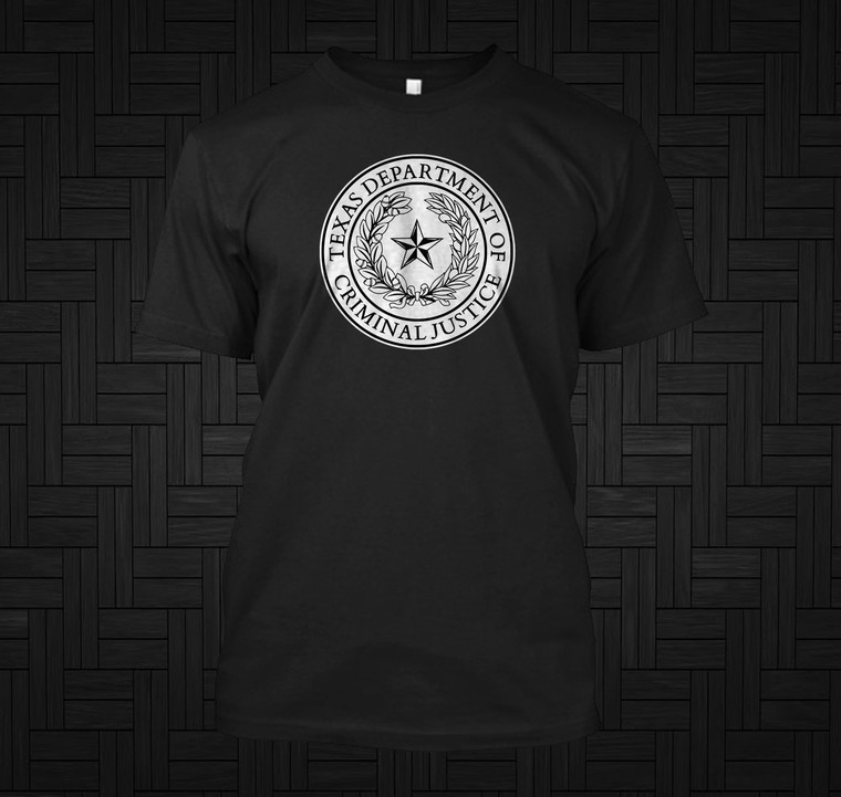 Texas Department of Criminal Justice Seal Logo Black T-Shirt