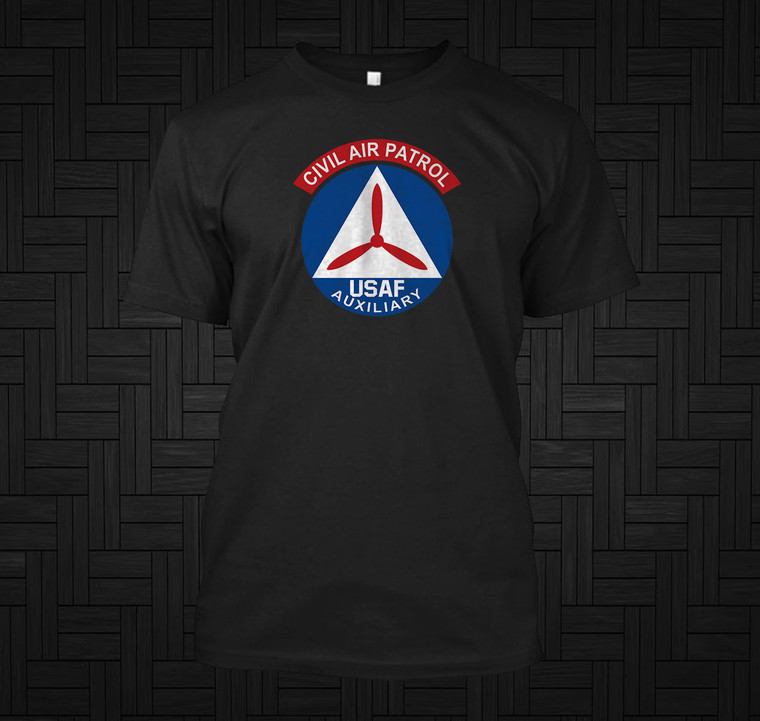 Civil Air Patrol Emblem USAF Auxiliary Black T-Shirt