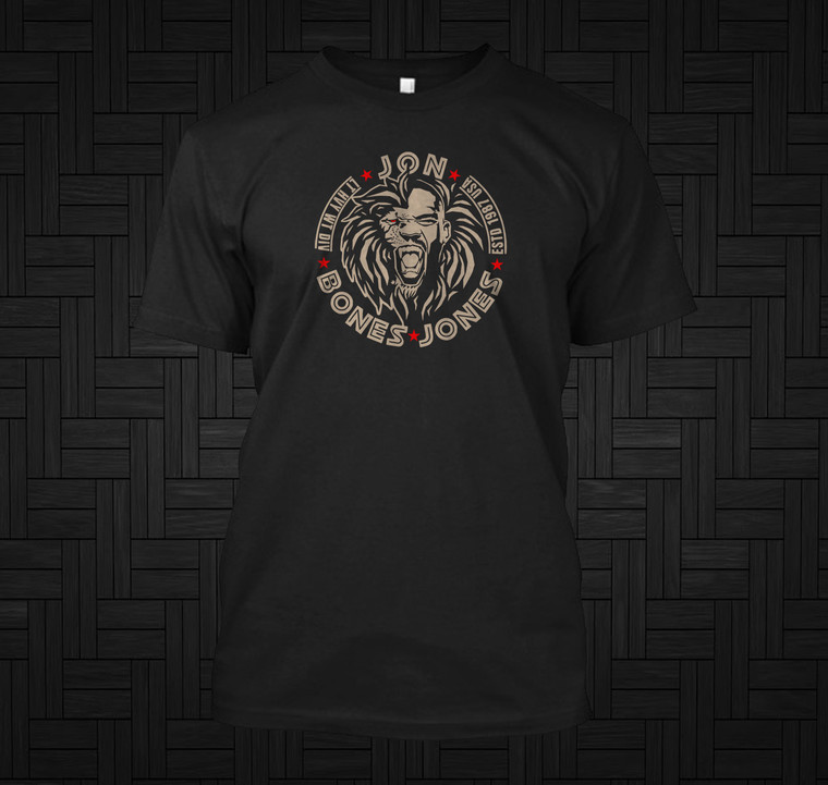 Jon Bones Jones Lion Face Black T-Shirt