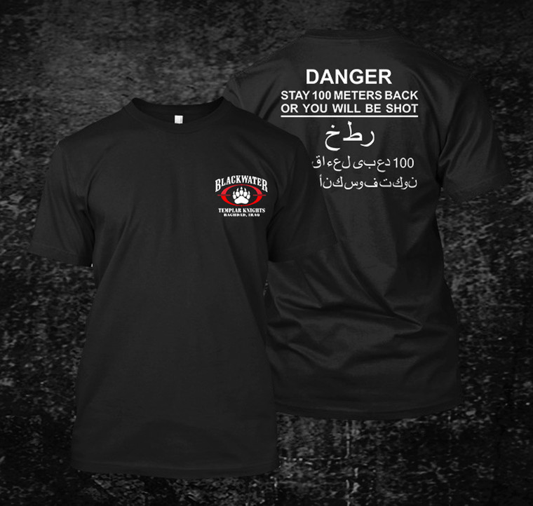 Blackwater Danger Shoot Military Army T-shirts