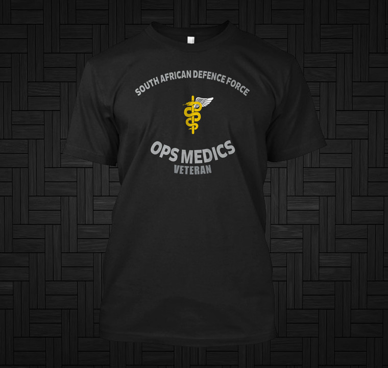 South African Defence Force Ops Medics Veteran Black T-Shirt