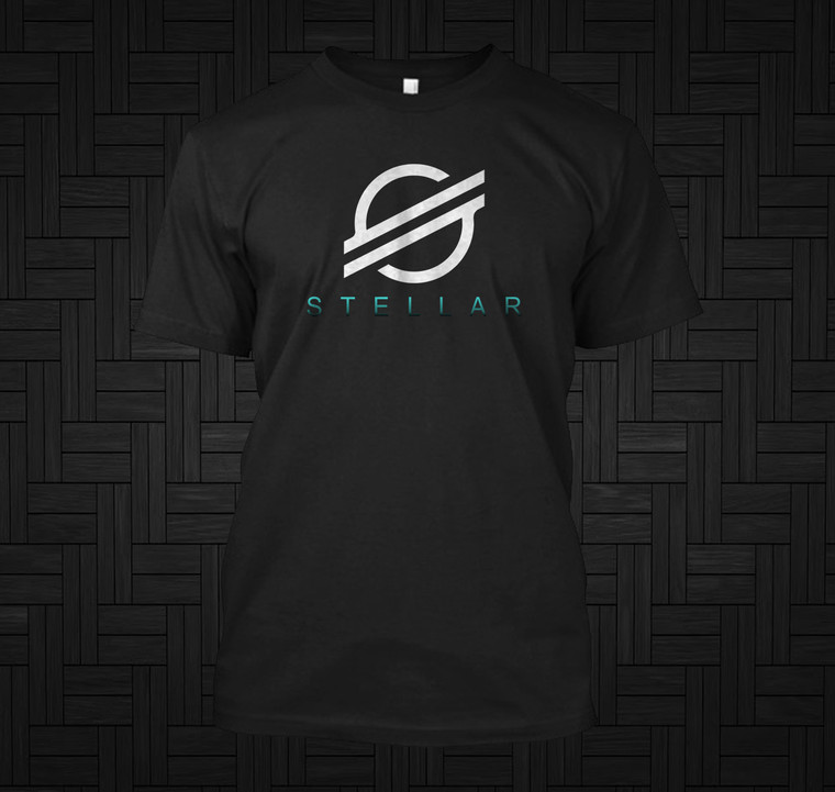 Stellar Logo Stellar Lumens  Cryptocurrency Black T-Shirt