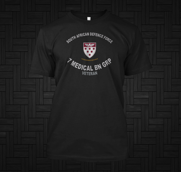 SADF SAMS 7 Medical Battalion Group Veteran Black T-Shirt