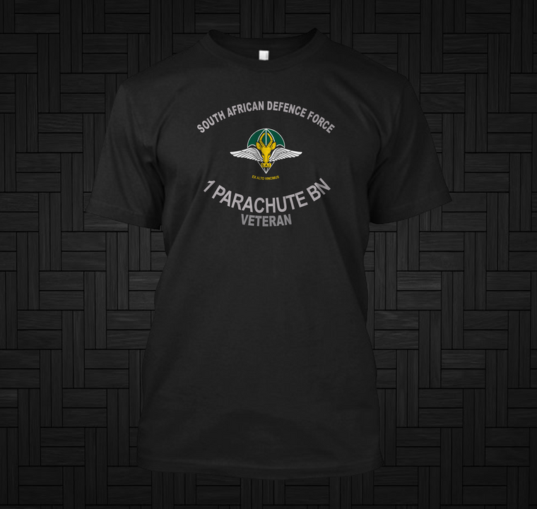 SADF 1 Parachute Bn (Parabat) Veteran Black T-Shirt