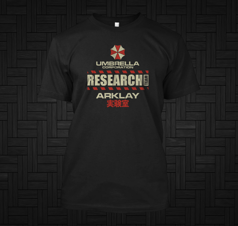 Women Men Resident Evil Research Arklay Black T-Shirt
