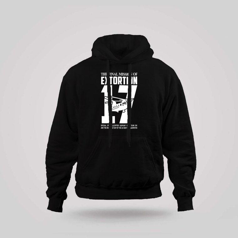 Seals Team Six Navy SEALS EXTORTION 17 Helicopter Black Hoodie