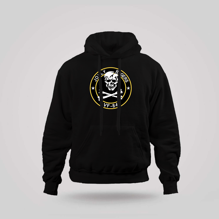 Jolly Rogers VF-84 logo Black Hoodie