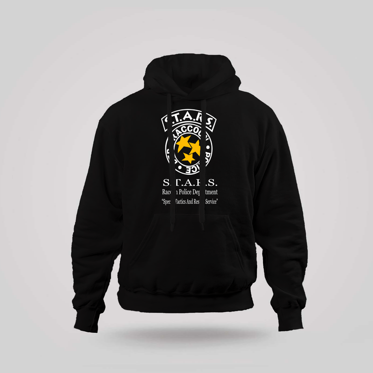 STARS Raccon Police Biohazard Black Hoodie