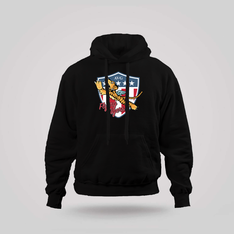 WW2 Flying Tigers Black Hoodie