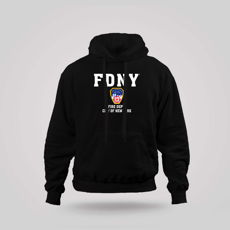 FDNY Navy Blue New York Fire Department Black Hoodie