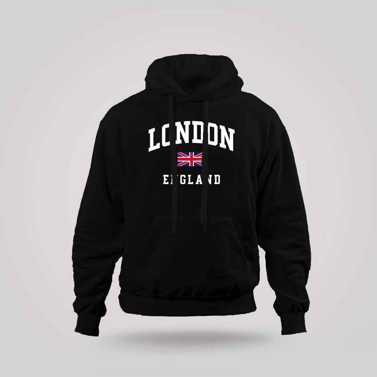 London Hoodie England College Black Hoodie