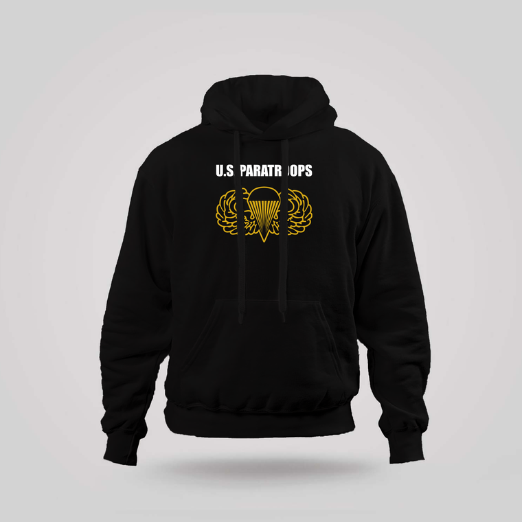 US Paratroops Logo ARMY Airborne School Black Hoodie