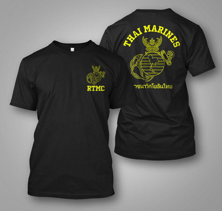 Thailand RTMC Royal Thai Marine Corps Navy Military Army Black T-shirt