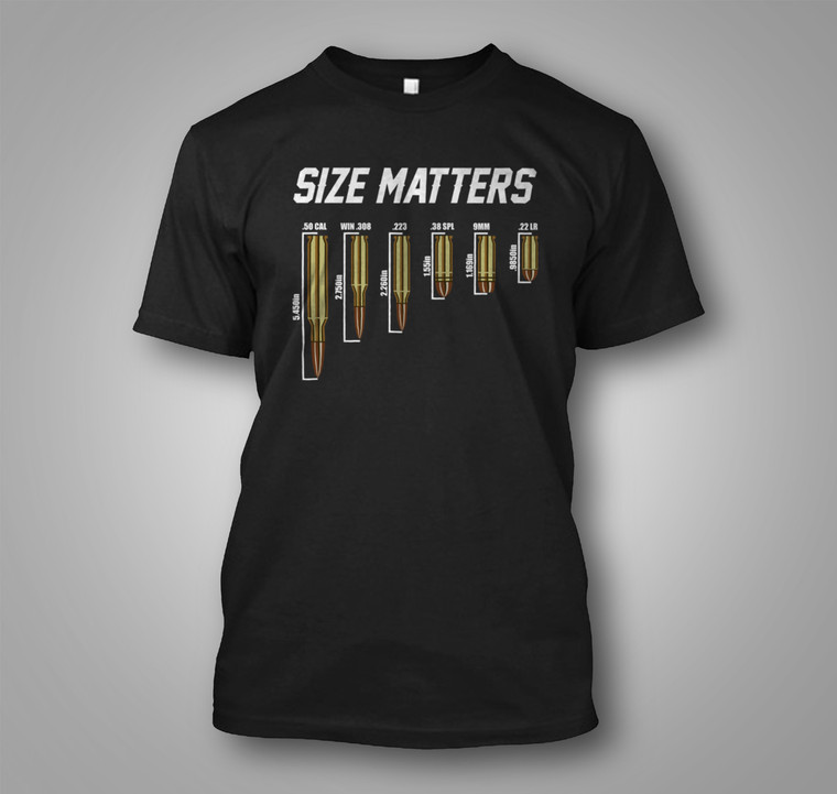Size Matters Bullet Black T-shirt