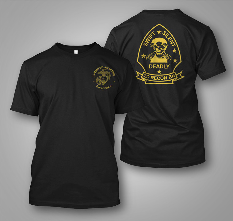 USMC 2nd Reconnaissance Battalion Black T-Shirt