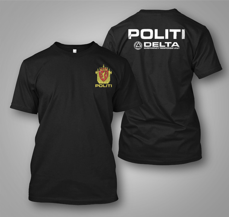 Norwegian Politi Delta Emergency Response Unit T-Shirt Black T-Shirt