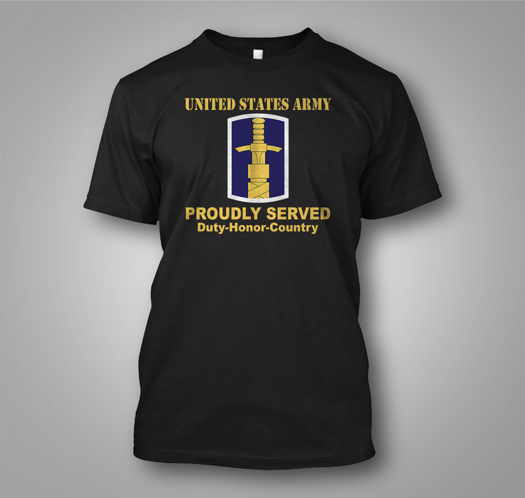 US ARMY 321 CIVIL AFFAIRS BRIGADE Proudly Served Black T-Shirt