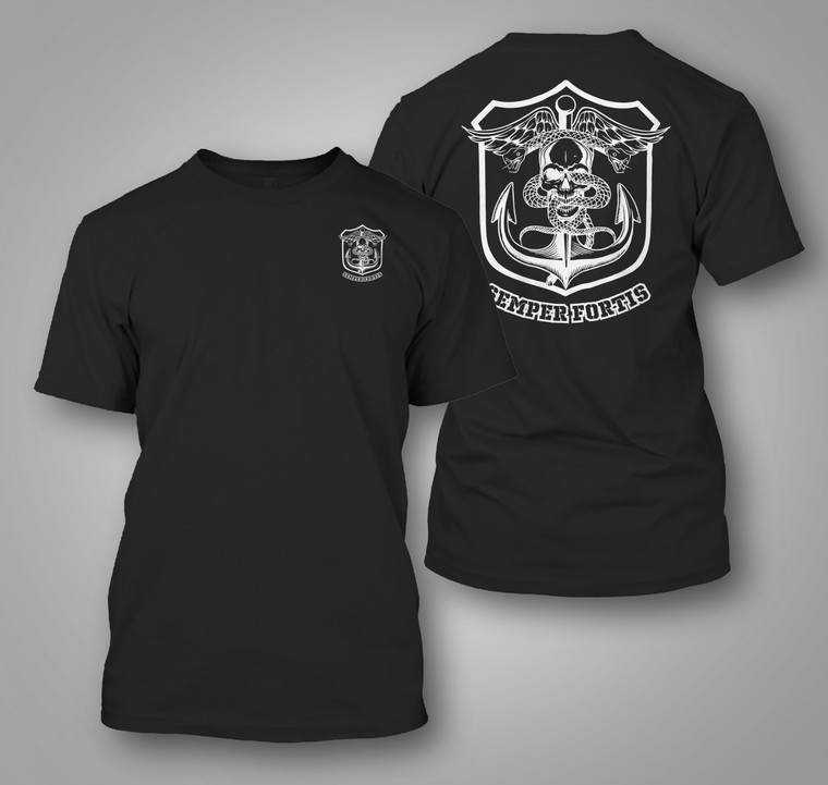 Navy Corpsman Military Semper Fortis Black t-Shirt