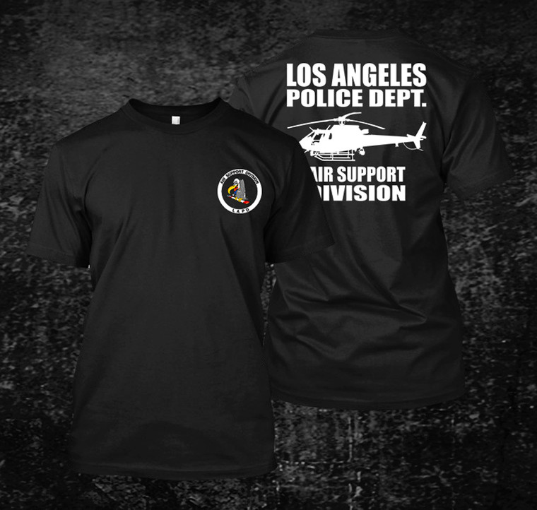 LAPD Air Support Division Black T Shirt