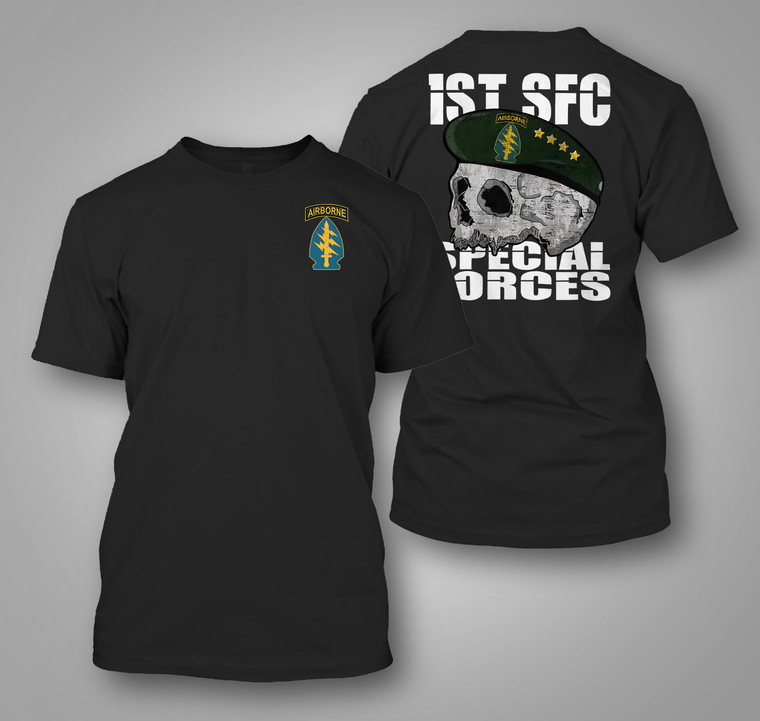 US Army 1st Special Forces Command (Airborne) Black T-Shirt