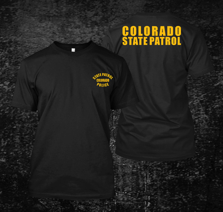 Colorado State Patrol Police 2 Black T Shirt