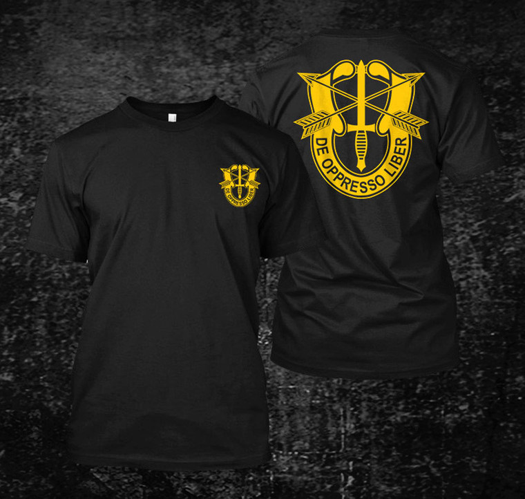 Special Force De Opresso Liber US Army Black T Shirt