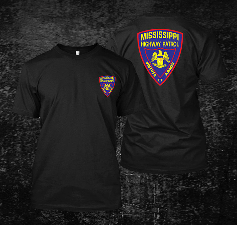 Mississippi Highway Patrol Police Logo Black Shirt