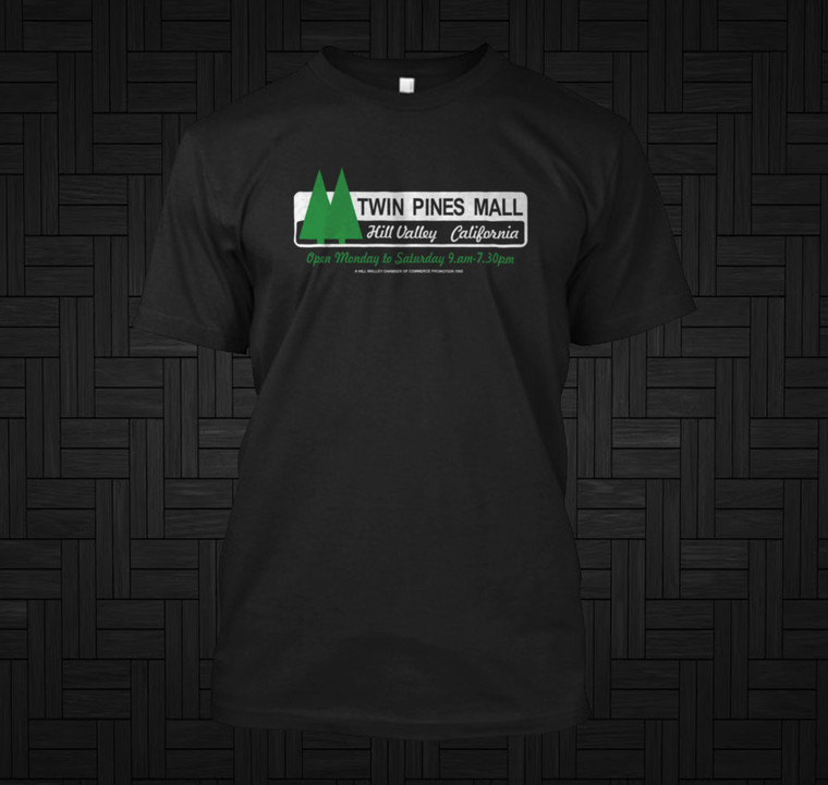 Twin Pines Mall Back to The Future Black T Shirt