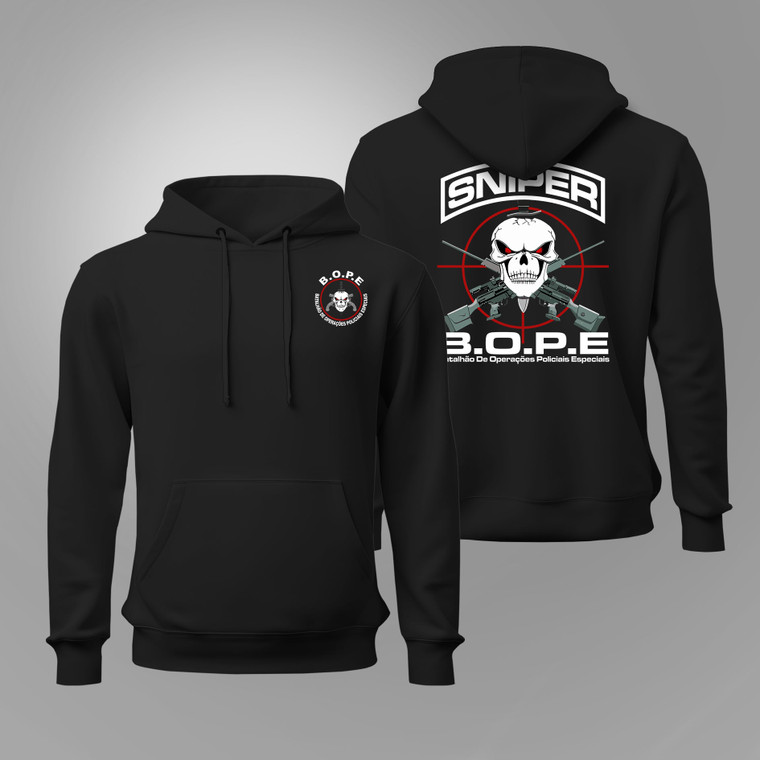 BOPE Tropa De Elite Sniper Unit Scout Brazil Police Special Forces Black Hoodie