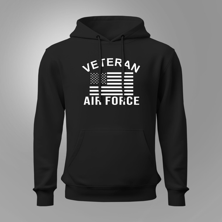 US Air Force Ball Veteran Air Force USAF Oef Oif Gulf Vietnam Korean Gulf War Subdued US Flag  Black Hoodie