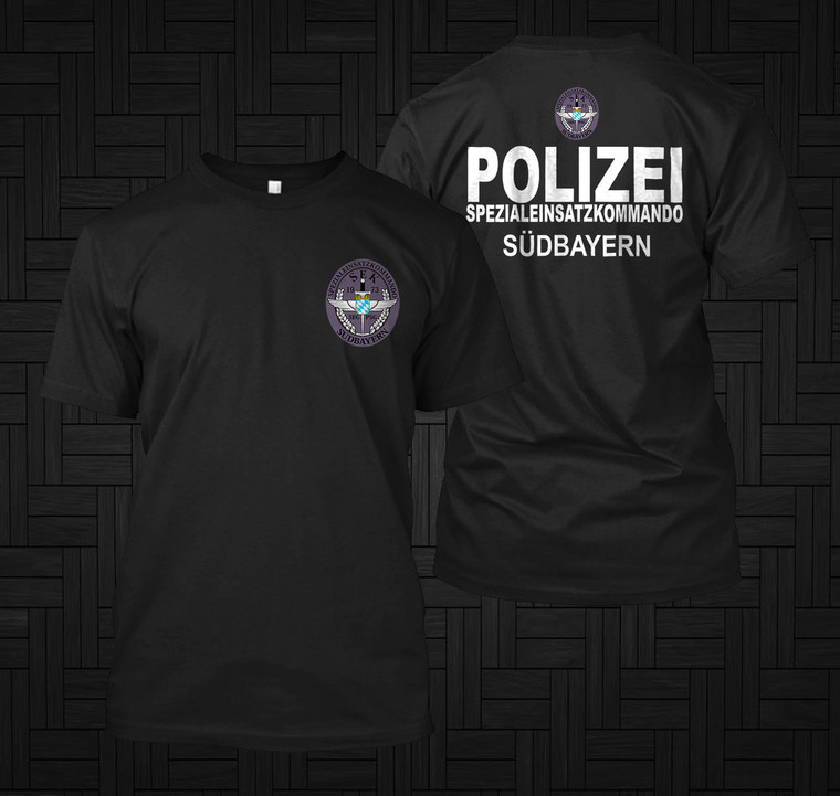 German State Police SWAT Force SEK Spezialeinsatzkommando Polizei Sudbayern Black Shirt