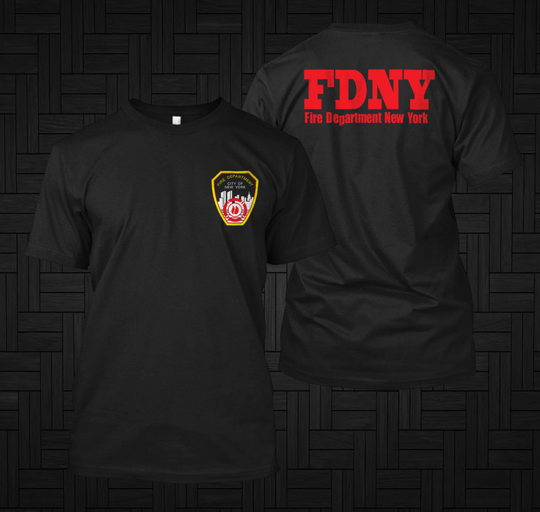 New York Firefighter Department Rescue Rare Black T-Shirt