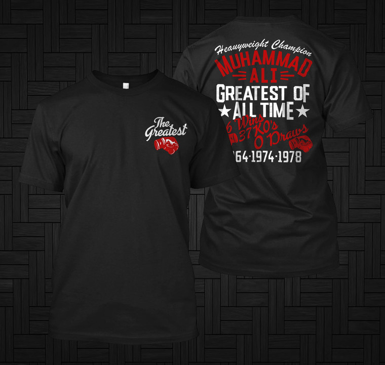 Muhammad Ali Greatest of All Time Boxing Heavyweight Champion Top Black T Shirt