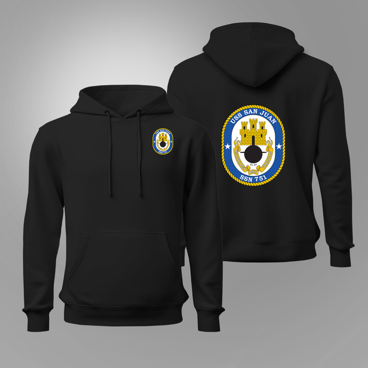 USS San Juan (SSN-751) Attack Submarine Black Hoodie