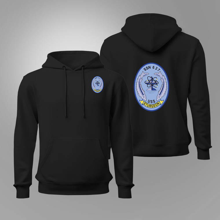 USS Sturgeon (SSN-637) Attack Submarine Black Hoodie