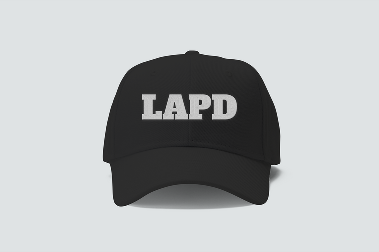 LAPD Text  Embordery Black Hat Cap