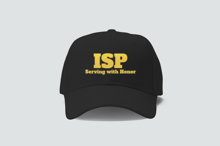 ISP Serving with Honor Embordery Black Hat Cap