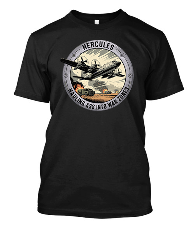 Hercules Hauling Ass Into War Zone Black T-Shirt