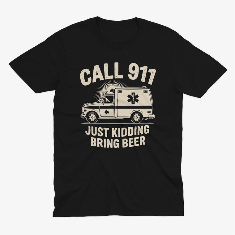 Funny Paramedic Beer Lover Black T-Shirt