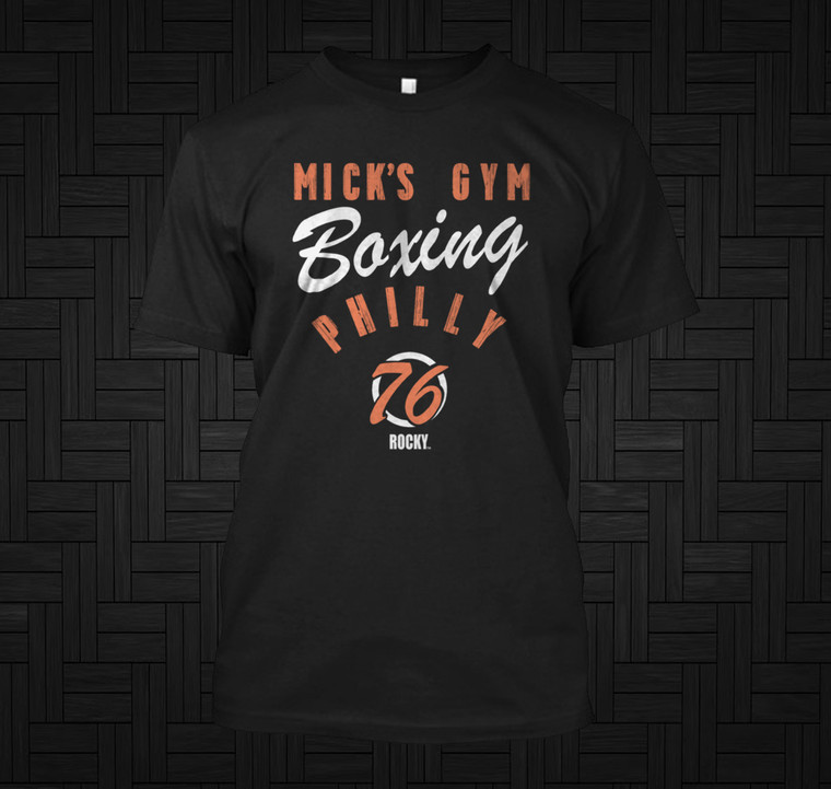 Rocky Balboa Mick's Philly Boxing Gym Movie Fighter Sly Stallone Black T Shirt