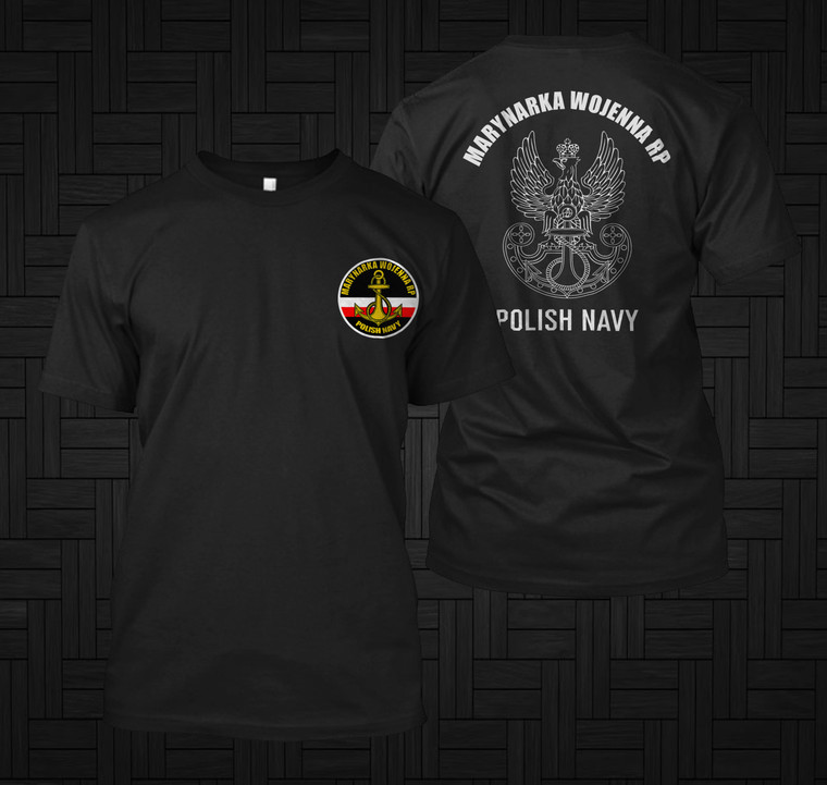 Poland Polish Navy Marynarka Wojenna Rp Armed Forces Military Black T-shirt