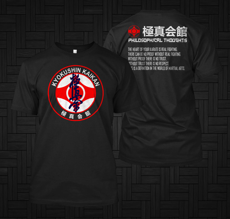 Kyokushinkai Kan Kyokushin Karate Philosophical Thoughts Black T-shirt