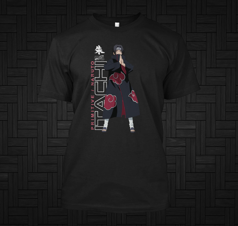 Primitive x Naruto Shippuden II Itachi Burgundy Black Shirt