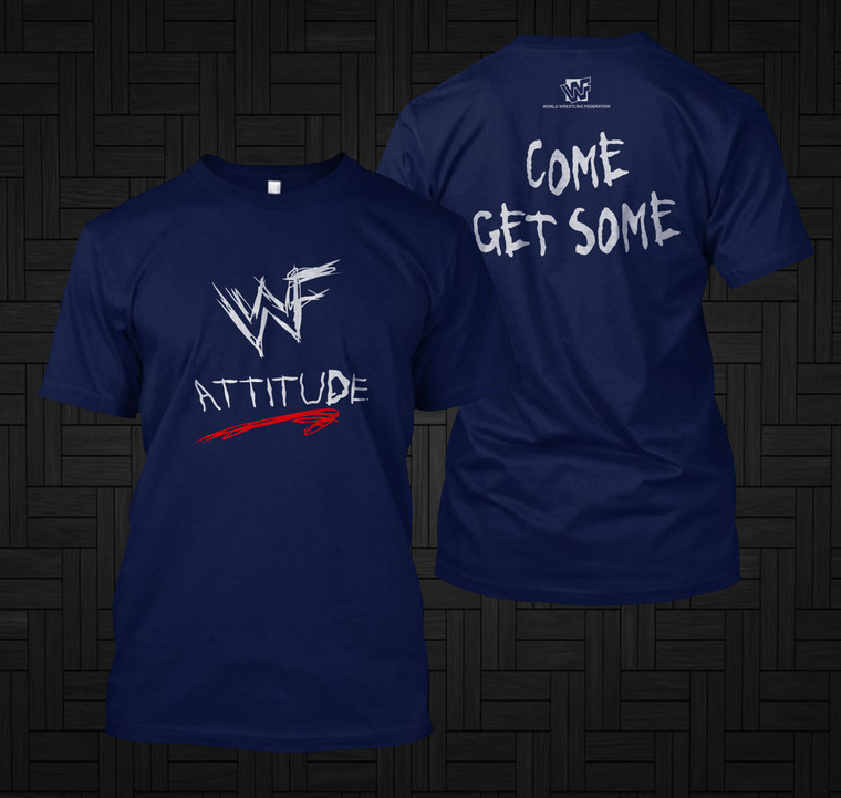 New WWF Attitude Era Come Get Some 1998 Black T-Shirt