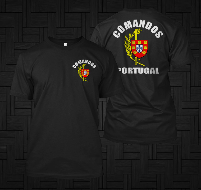 New Portuguese Army Special Forces Commando Comandos Portugal Military Black T-shirt