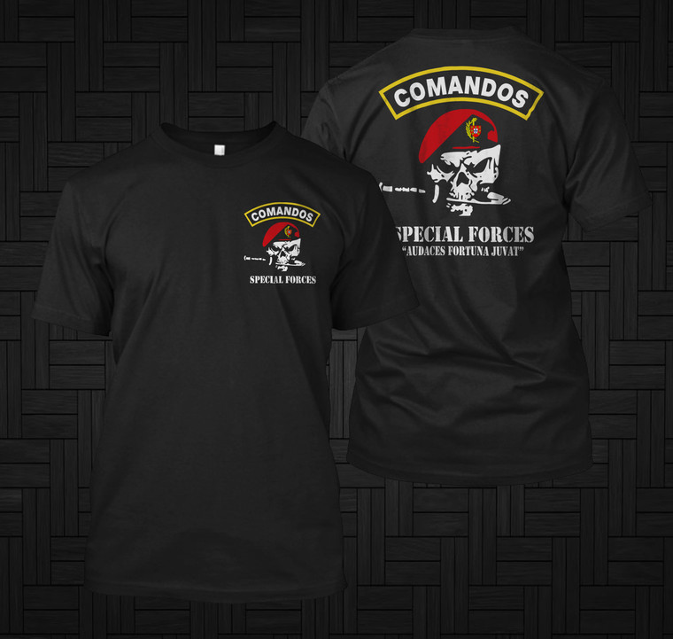 Portuguese Army Special Forces Commando Comandos Portugal Military Black T-shirt 3