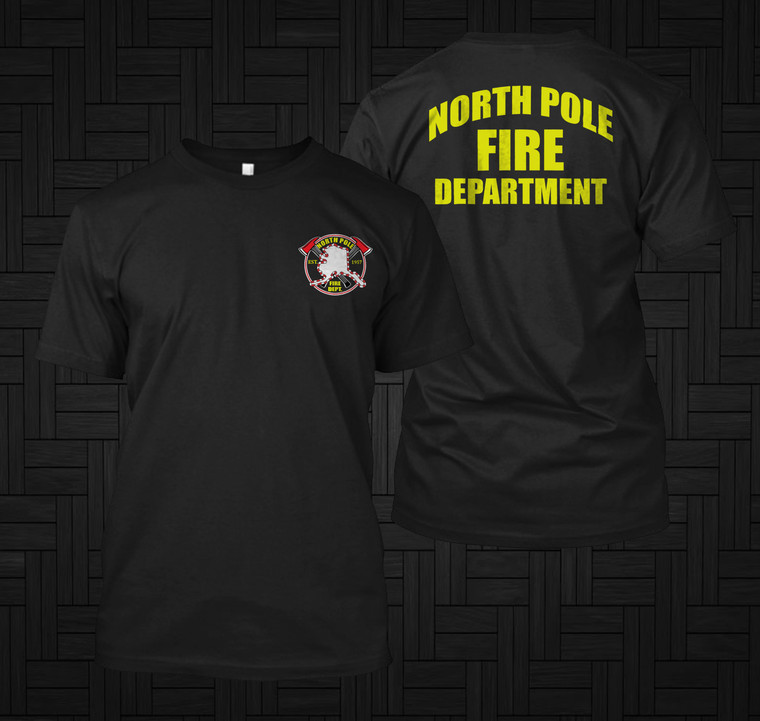North Pole Fire Firefighter Fire Department Rare Firearm Rescue US Black T-Shirt