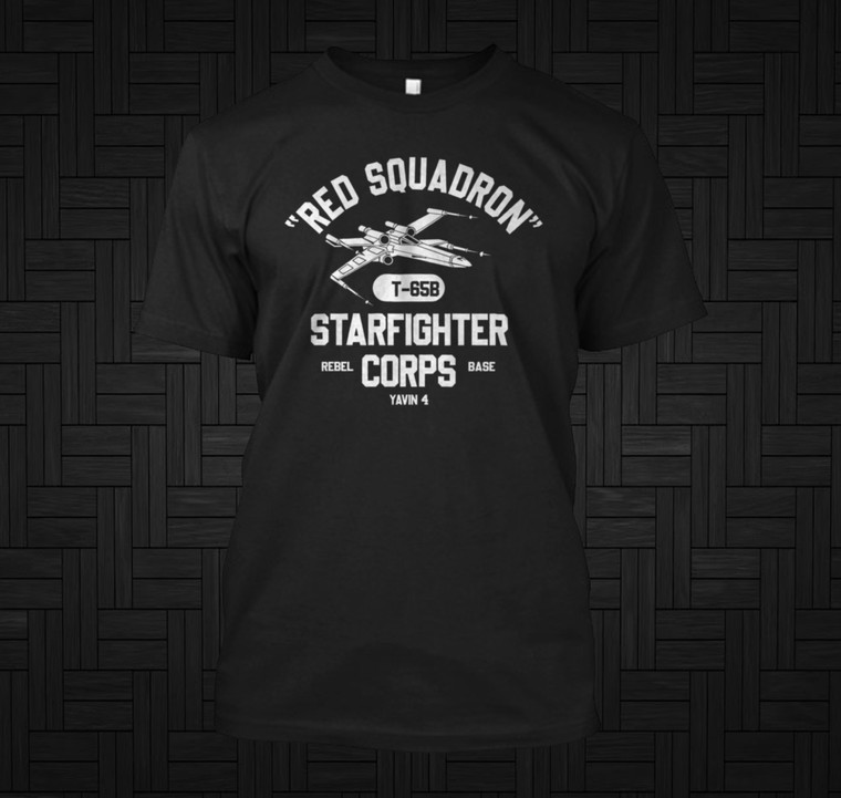 Star Wars Rebel X-Wing Starfighter Corps Collegiate Black T-Shirt